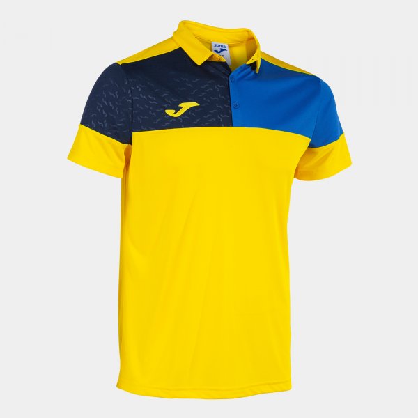 CREW V SHORT SLEEVE POLO YELLOW ROYAL NAVY YELLOW