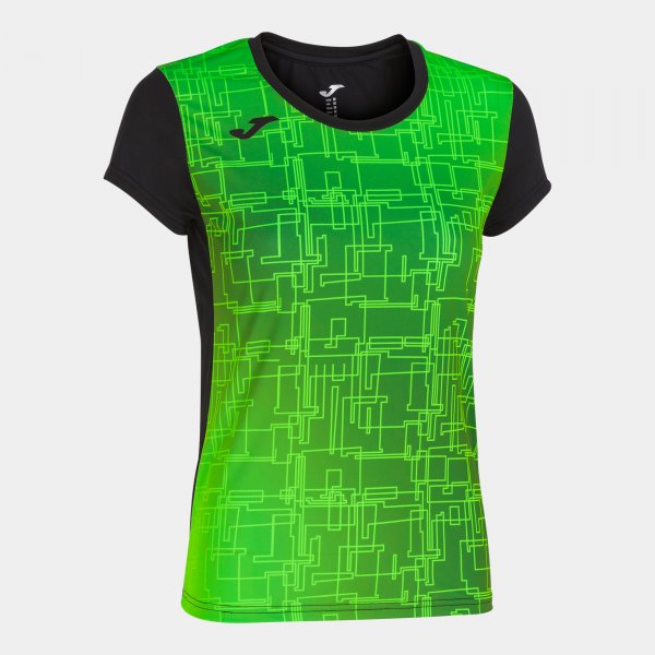 Ženske tekaška majica T-SHIRT ELITE VIII SHORT SLEEVE črno fluo zelena