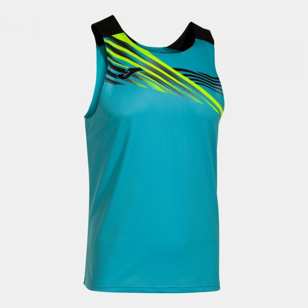 Športna spodnja majica ELITE X SLEEVELESS SHIRT fluo turkizno črna