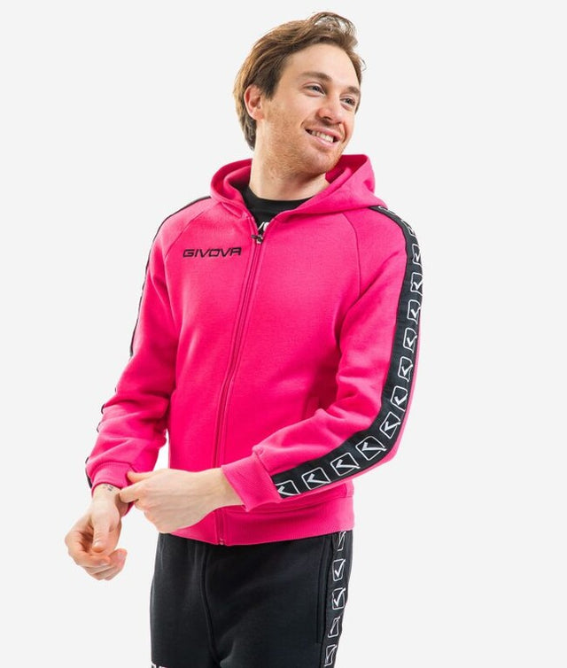 Zgornji del FELPA FULL ZIP BAND živo rožnata