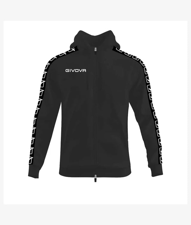 Zgornji del s kapuco FELPA FULL ZIP CON CAPPUCCIO TERRY BAND črna