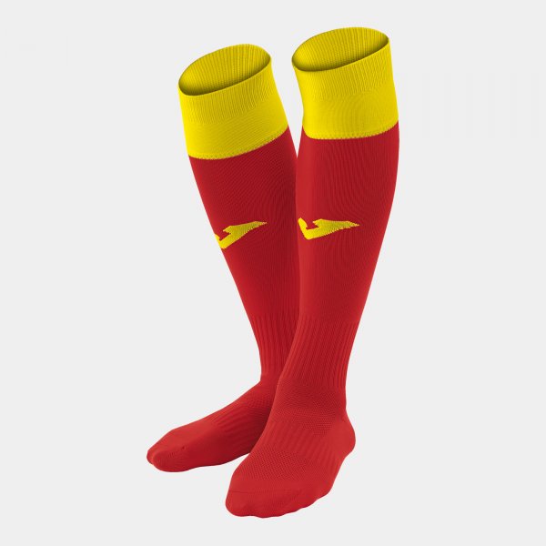 FOOTBALL SOCKS CALCIO 24 RED-YELLOW -PACK 4- RED-YELLOW