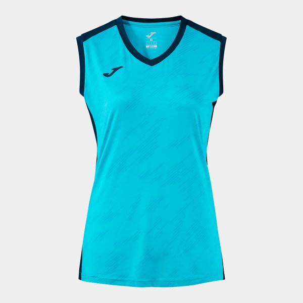 JUMP VOLLEY PRO MAJICA BREZ ROKAVOV FLUOR TURKIZNA TEMNO MODRA FLUOR TURKIZNA