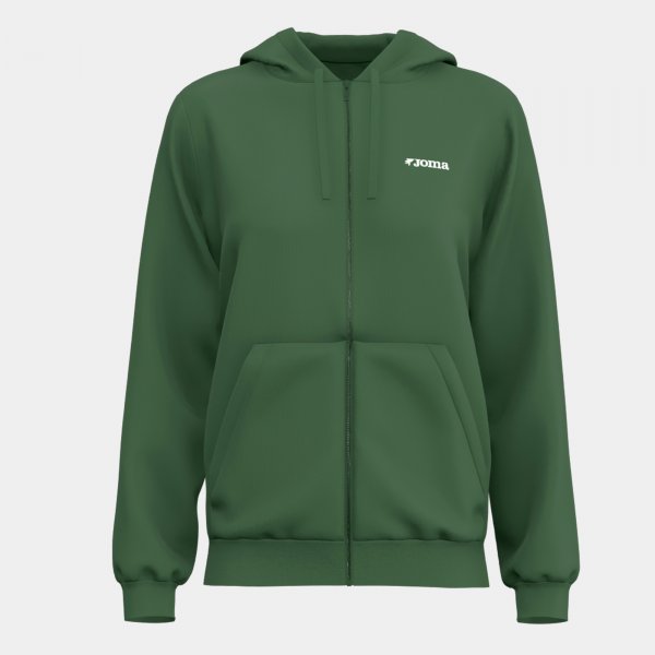 Ženski zgornji del s kapuco ZIP-UP HOODIE zelena