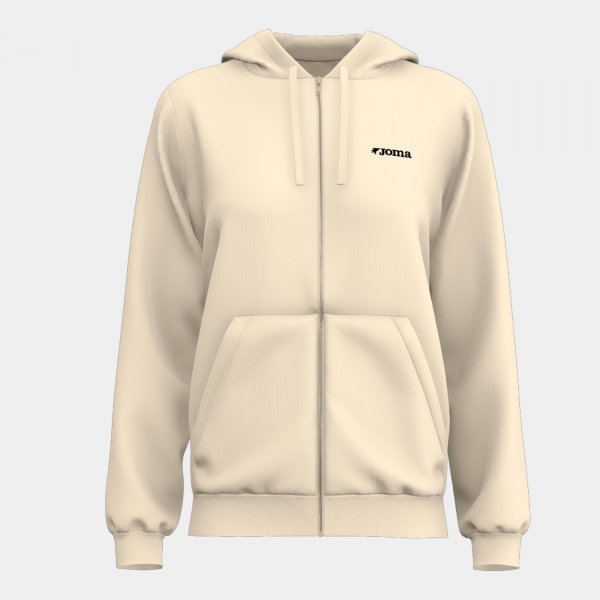 Ženski zgornji del s kapuco ZIP-UP HOODIE bež