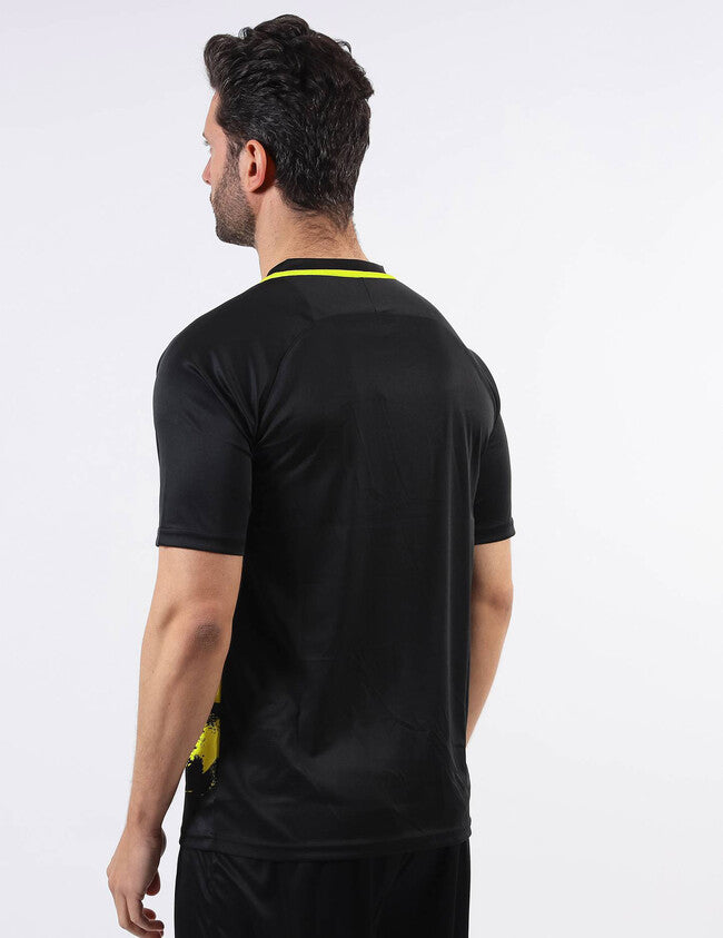 SHIRT ART INTERLOCK M/C GIALLO FLUO/NERO