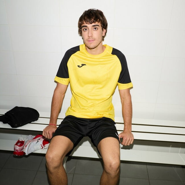Dres / majica HISPA V SHORT SLEEVE T-SHIRT rumeno črna