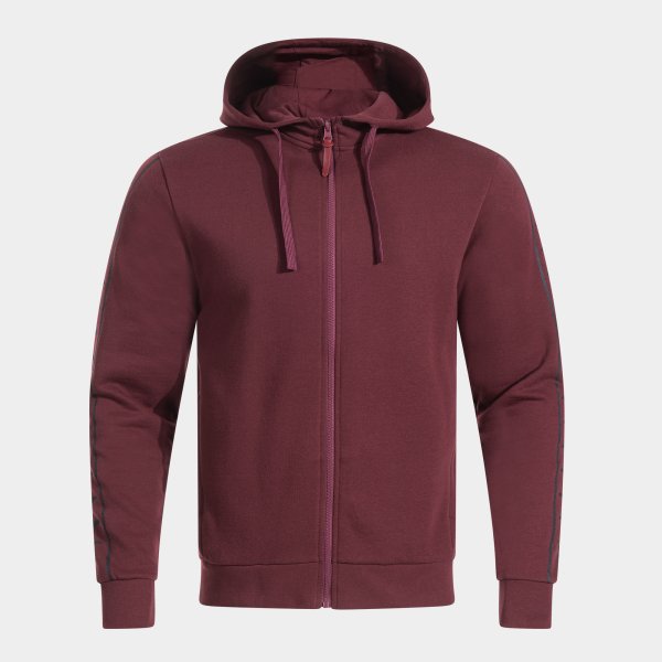Zgornji del s kapuco ICONO STREET ZIP-UP HOODIE vinsko rdeča