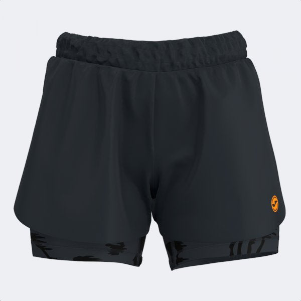 Ženske hlače INDOOR GYM SHORT črno oranžna