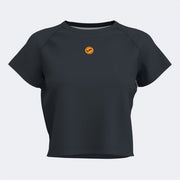 Ženske majica INDOOR GYM SHORT SLEEVE T-SHIRT črno oranžna