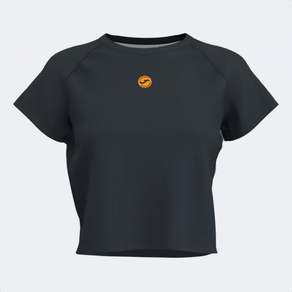 Ženske majica INDOOR GYM SHORT SLEEVE T-SHIRT črno oranžna