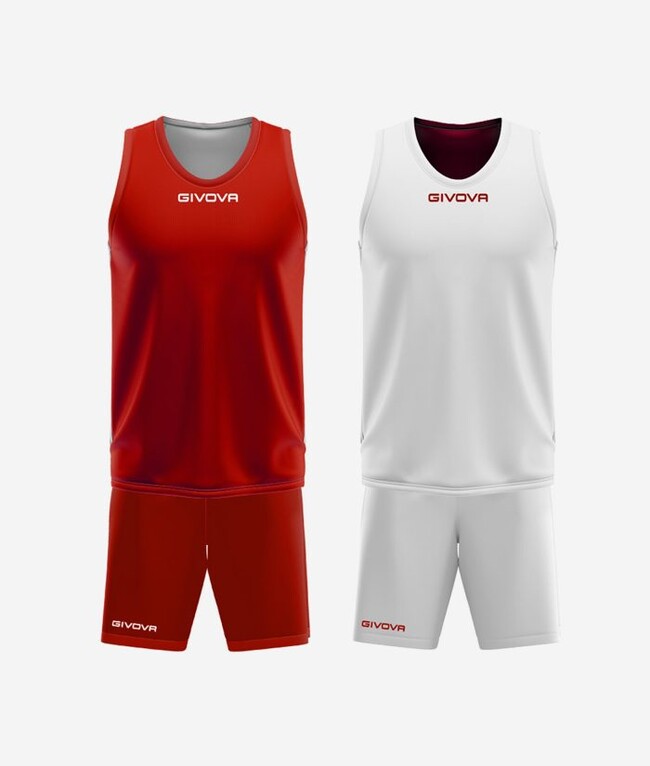 KIT DOUBLE IN MESH ROSSO/BIANCO
