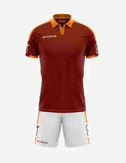 Dres KIT PLAY granatno rdeča - temno rdeča-oranžna