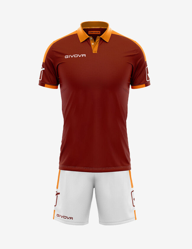 Dres KIT PLAY granatno rdeča - temno rdeča-oranžna