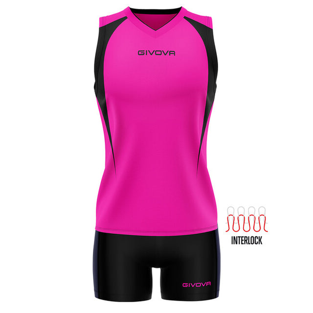 Dres KIT VOLLEY SPIKE živo rožnata-črna