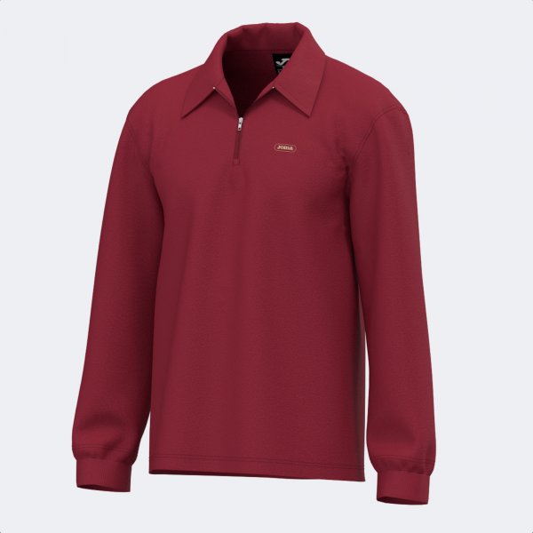 Polo majica MIMETIC LONG SLEEVE POLO DARK RED WINE
