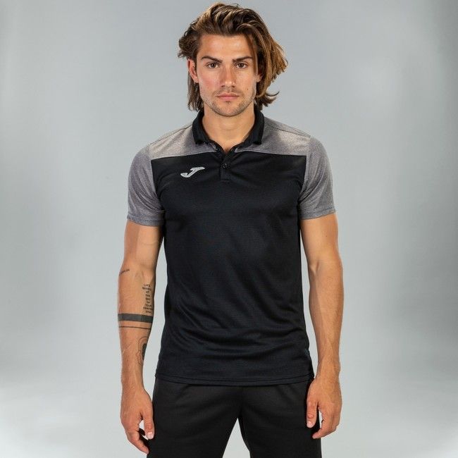 COMBI POLO SHIRT BLACK-GREY S/S BLACK-GREY