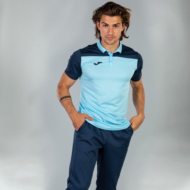 COMBI POLO SHIRT LIGHT BLUE-NAVY S/S SKY BLUE-NAVY