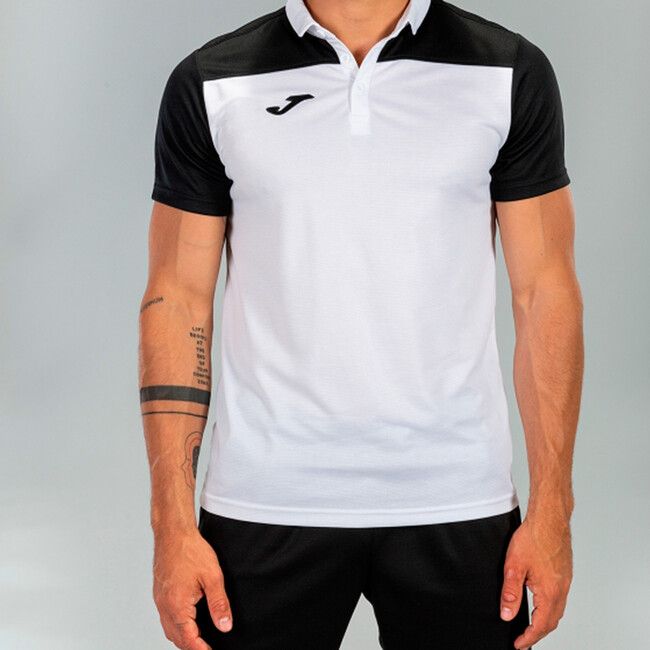 COMBI POLO SHIRT WHITE-BLACK S/S WHITE-BLACK