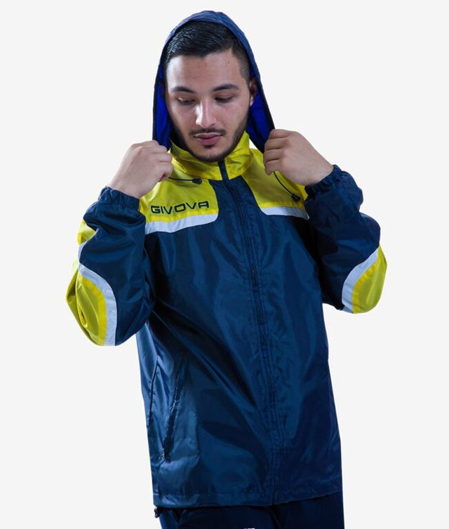 Jakna RAIN JACKET CON MESH ASIA modra-rumena