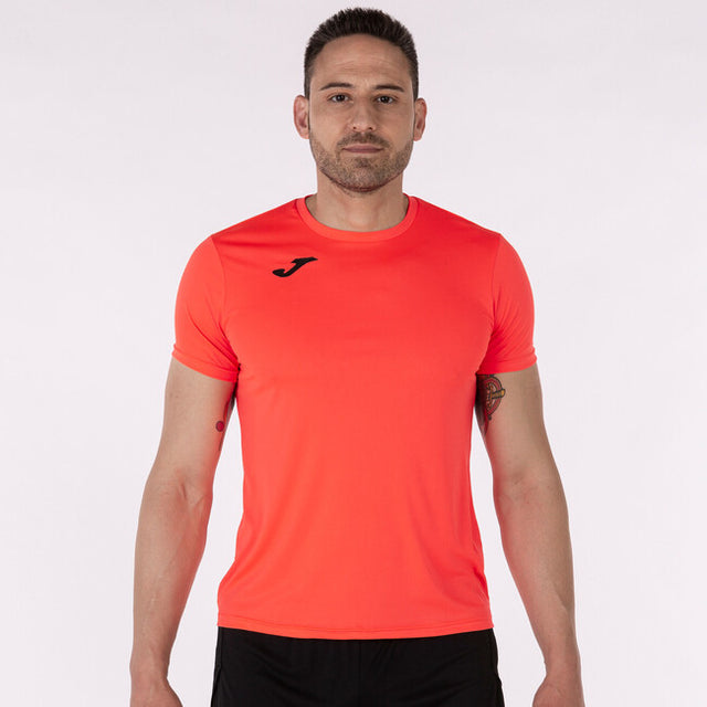 Tekaška majica RECORD II SHORT SLEEVE T-SHIRT fluorescentno koralna rdeča