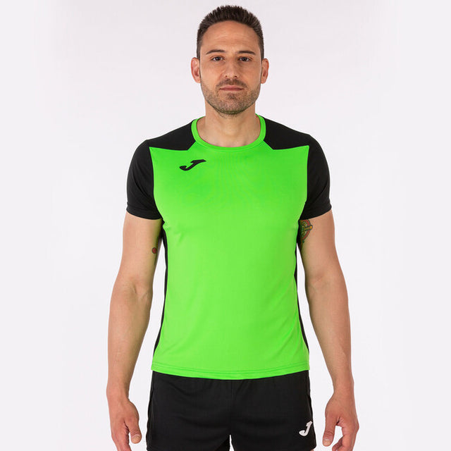 Tekaška majica T-SHIRT RECORD II SHORT SLEEVE fluo zelena črna