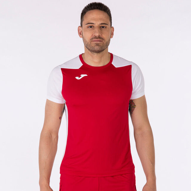 Tekaška majica T-SHIRT RECORD II SHORT SLEEVE rdeča bela