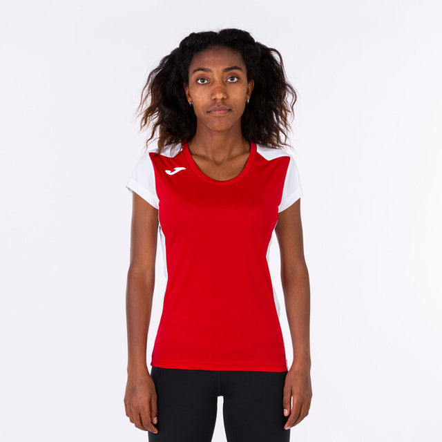 Ženske tekaška majica RECORD II SHORT SLEEVE T-SHIRT rdeča bela