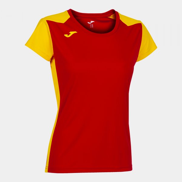Ženske tekaška majica RECORD II SHORT SLEEVE T-SHIRT rdeča rumena
