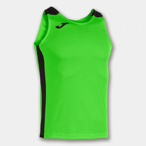 Tekaška majica brez rokavov RECORD II TANK TOP fluo zelena črna