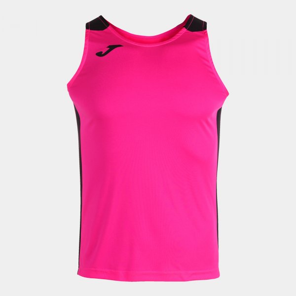 Tekaška majica brez rokavov RECORD II TANK TOP fluo roza črna