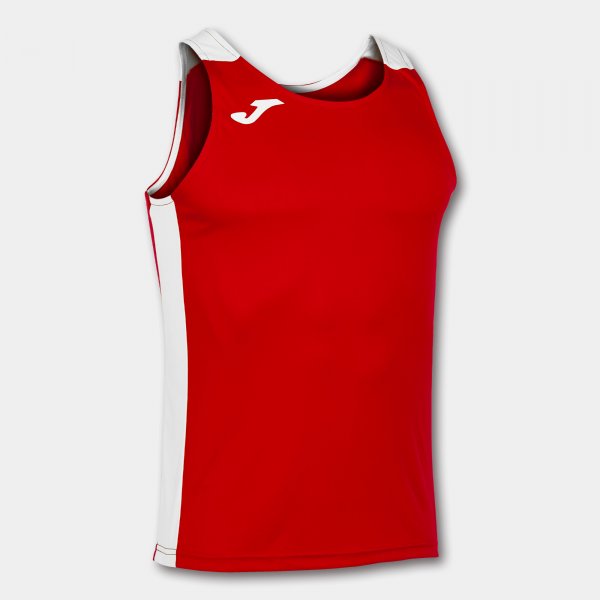 Tekaška majica brez rokavov RECORD II TANK TOP rdeča bela