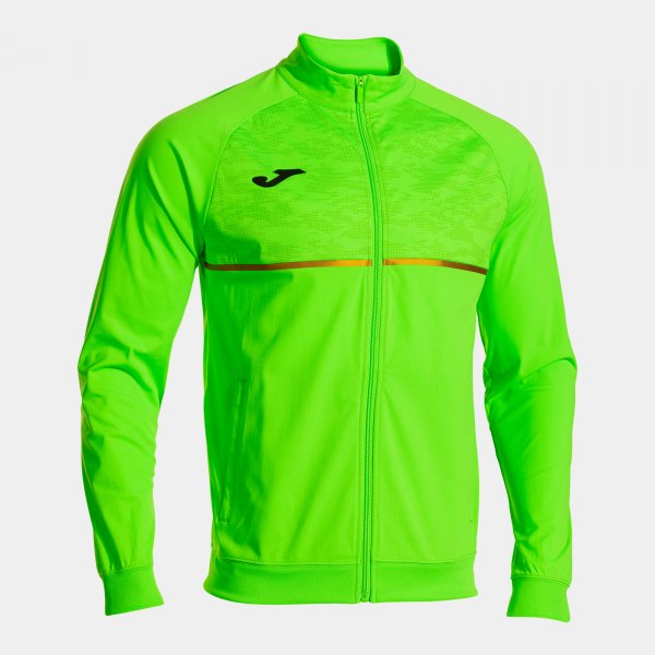 Zgornji del z zadrgo RECORD III FULL ZIP SWEATSHIRT fluorescentno zelena
