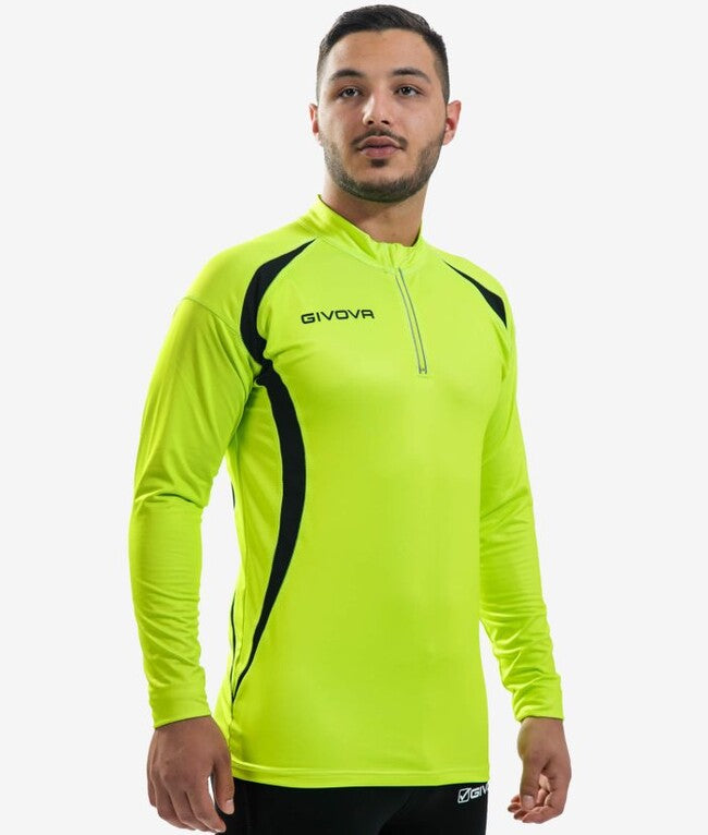 RUNNING LONG SHIRT GIALLO FLUO/NERO