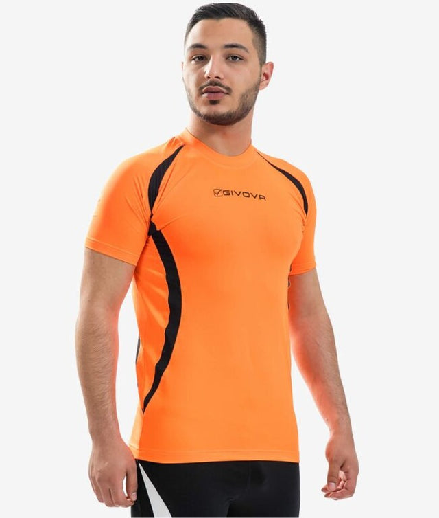 Majica RUNNING SHIRT fluo oranžna-črna