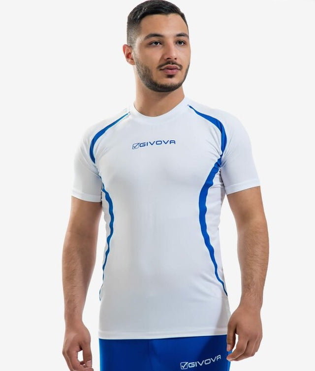 Majica RUNNING SHIRT bela-azurno modra