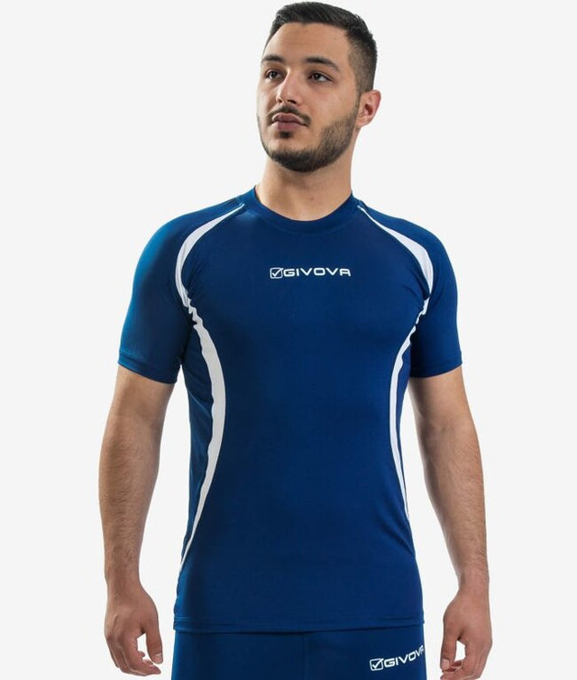 Majica RUNNING SHIRT modra-bela