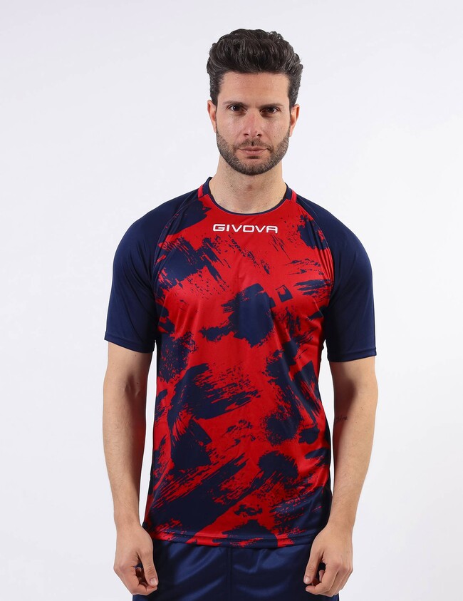 SHIRT ART INTERLOCK M/C ROSSO/BLU