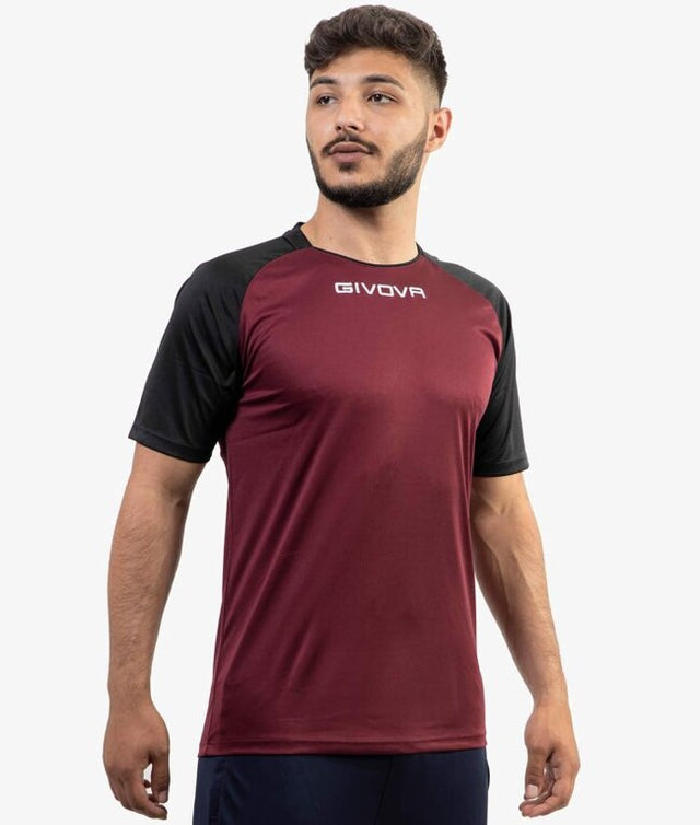 Dres SHIRT CAPO granatno rdeča-črna