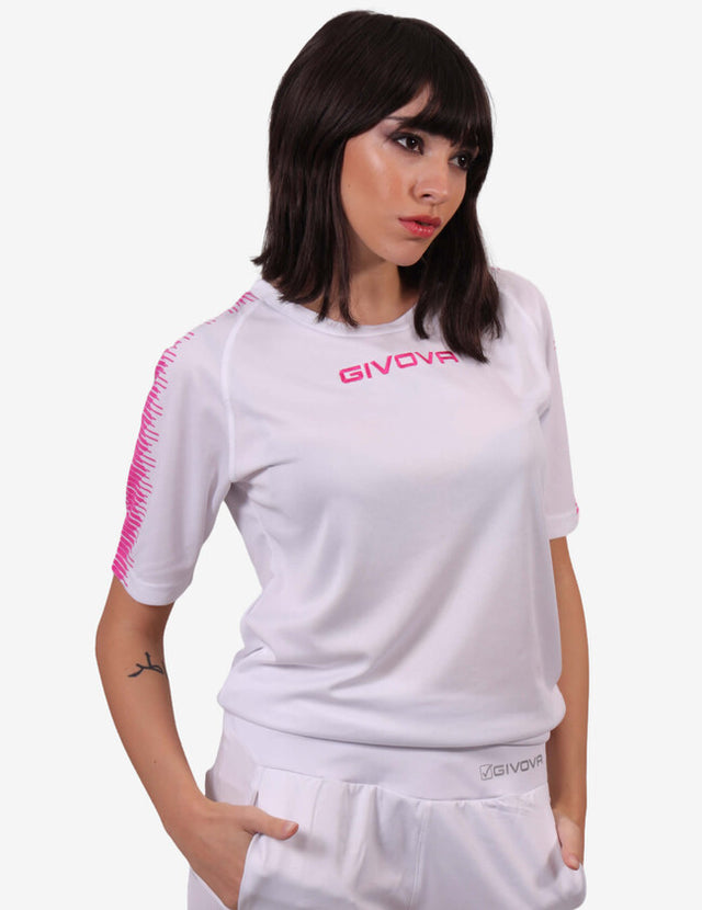 Dres / majica SHIRT CLUB bela-živo rožnata