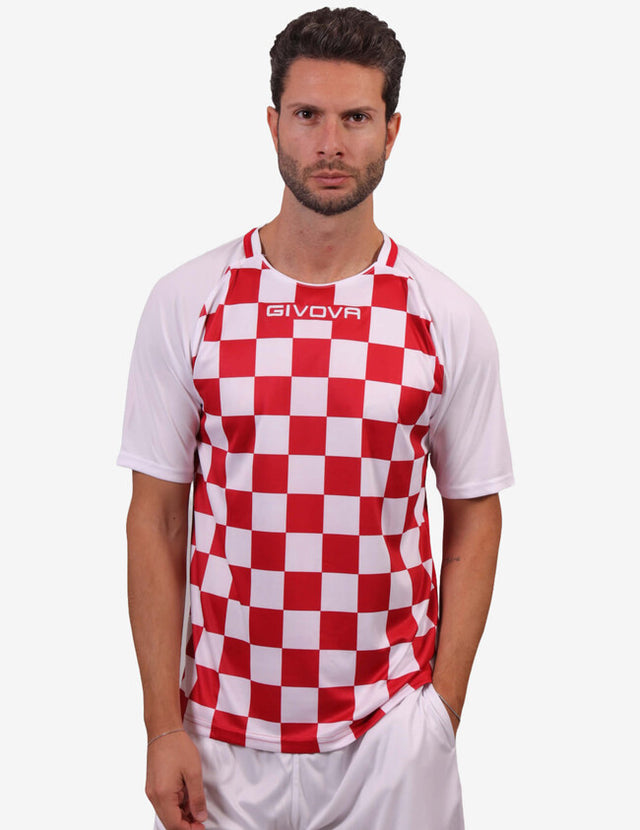 Dres SHIRT DAMA bela-rdeča