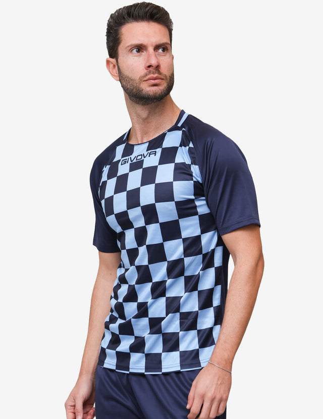 Dres SHIRT DAMA svetlo modra-mornarsko modra