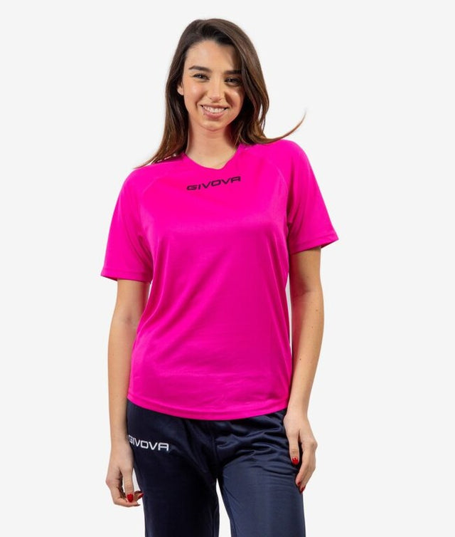 Kratka majica SHIRT GIVOVA ONE MICROFORATA živo rožnata