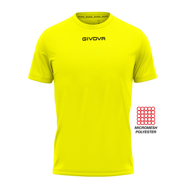 SHIRT GIVOVA ONE MICROFORATA GIALLO FLUO