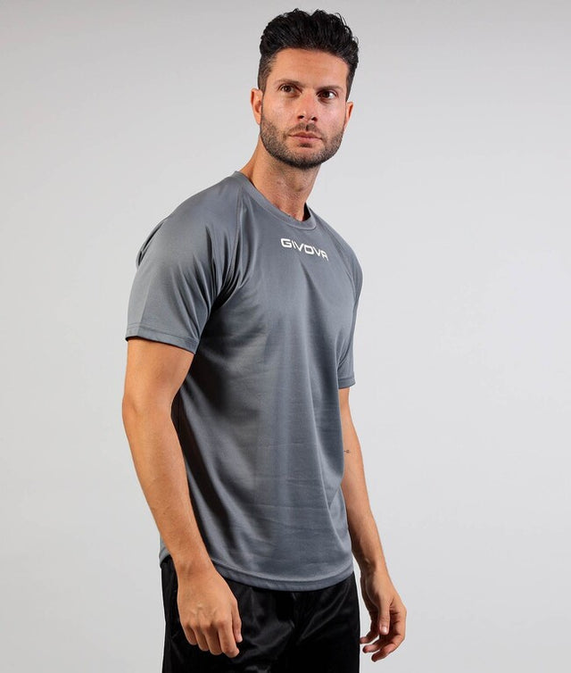 Kratka majica SHIRT GIVOVA ONE MICROFORATA temno siva