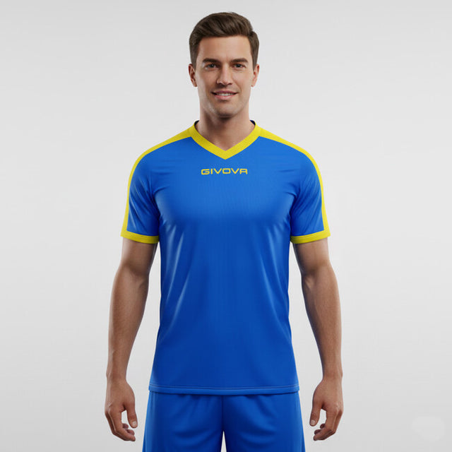 Dres SHIRT REVOLUTION sinje modra-rumena