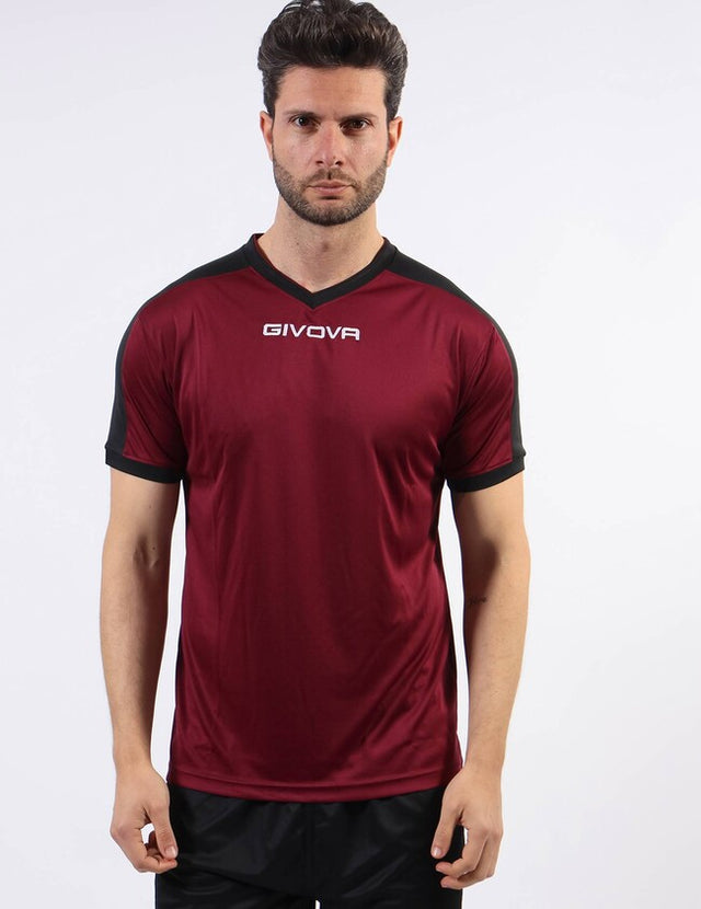Dres SHIRT REVOLUTION granatno rdeča-črna