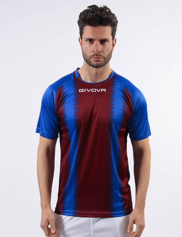 Dres SHIRT STRIPE M/C sinje modra-granatno rdeča