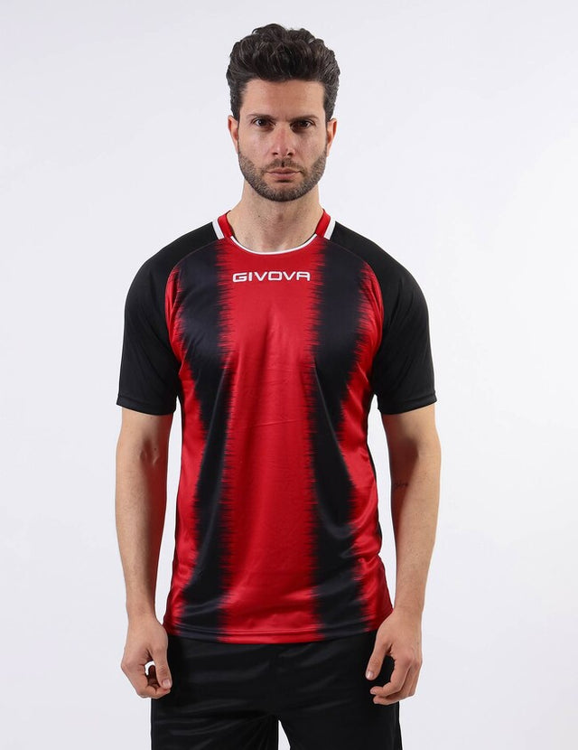 Dres SHIRT STRIPE M/C rdeča-črna