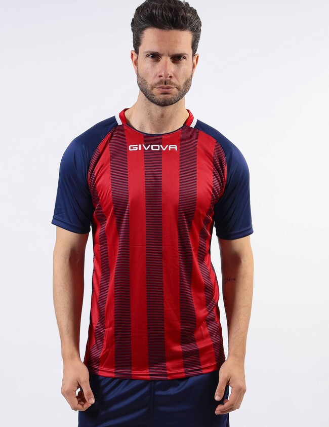 SHIRT TRATTO INTERLOCK BLU/ROSSO